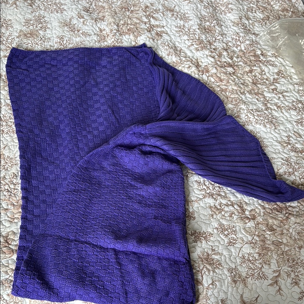 Vibrant Purple Knit Blanket